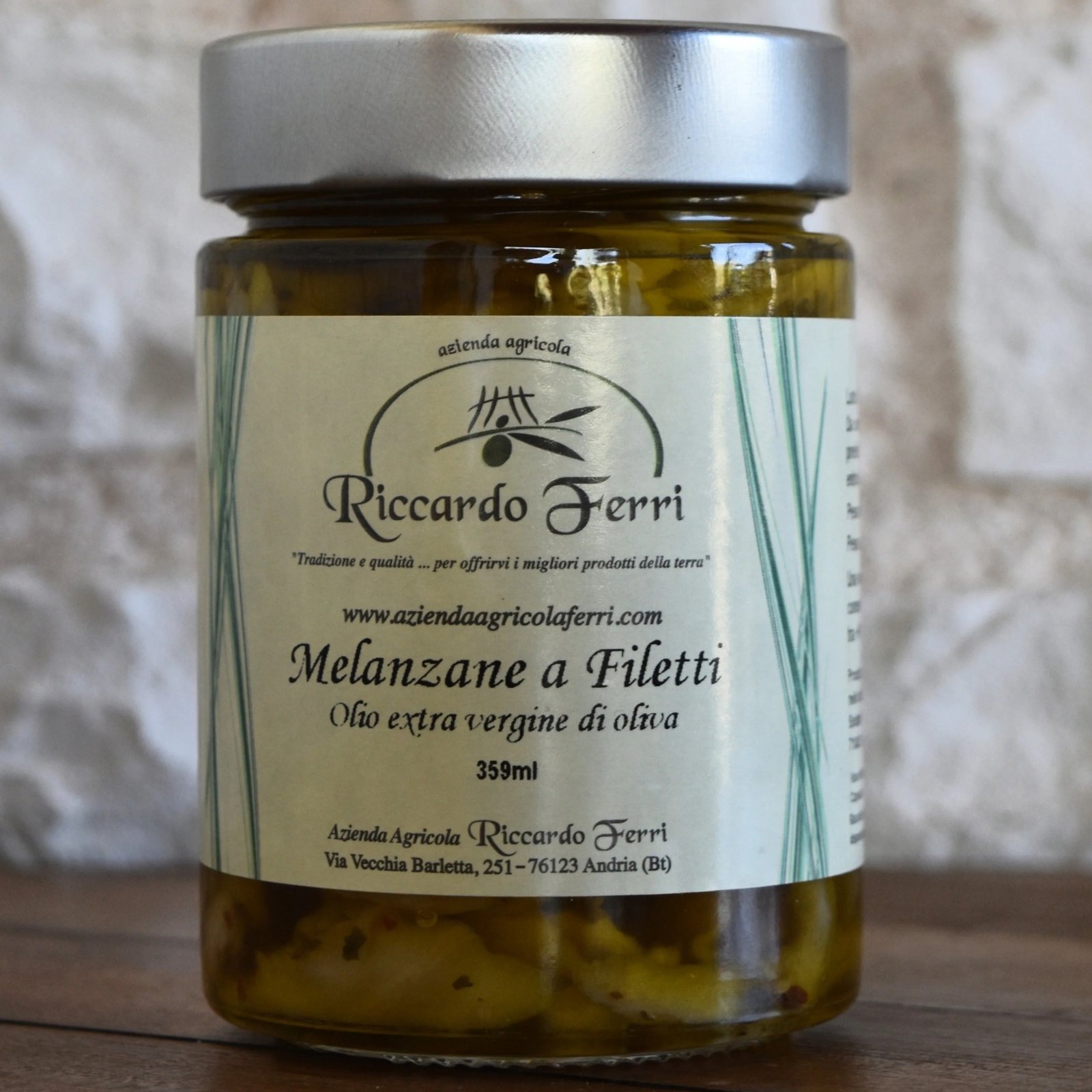 Melanzane a filetti in olio extra vergine di oliva