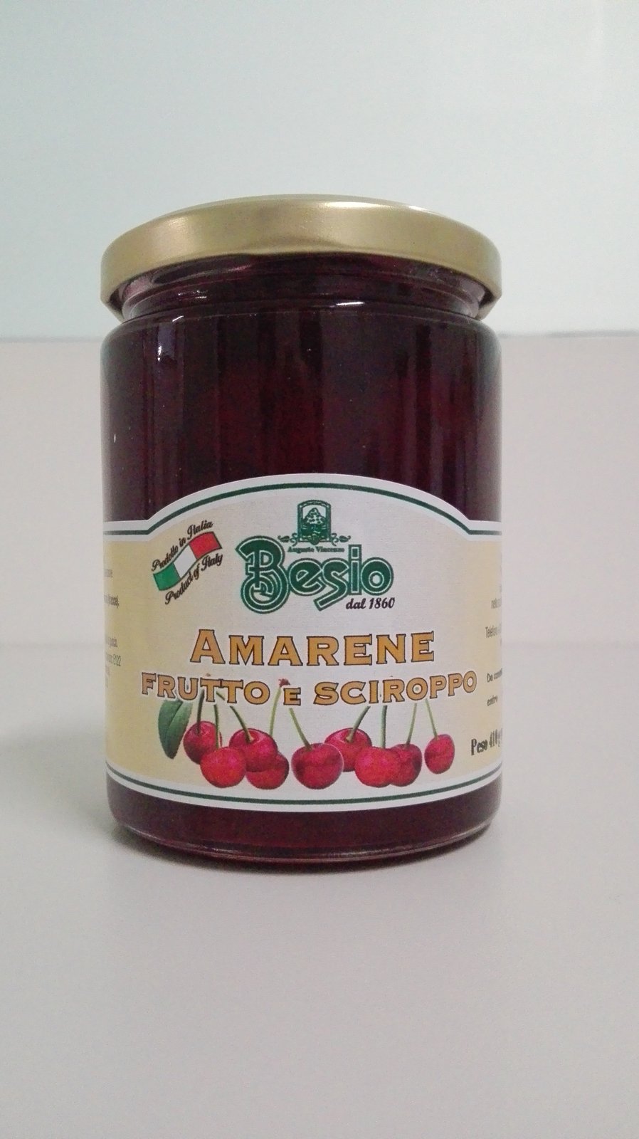 Amarene al frutto sciroppate — vaso 430 g