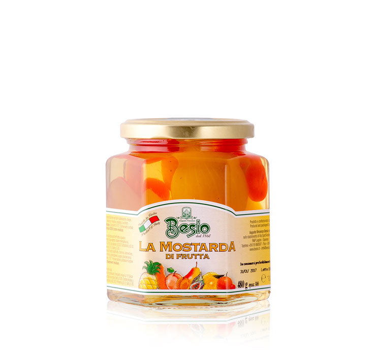 Mostarda di frutta assortita — vaso quadro 480 g