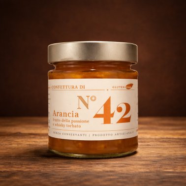 Confettura di Arancia, frutto della passione e whisky torbato — 220 g