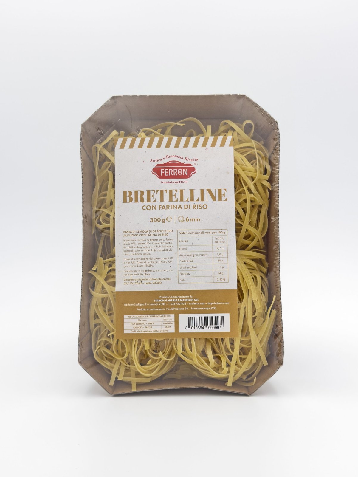 Bretelline — pasta all'uovo con farina di riso, 300 g